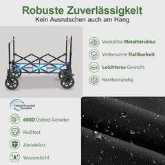 Sekey 150L / 150KG Faltbarer Bollerwagen mit Dach, Bremsen Sekey