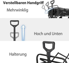 Sekey 94L / 200KG Faltbarer Bollerwagen, mit Bremsen und Extra Breiten Rädern Sekey