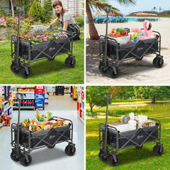 Sekey 94L / 200KG Faltbarer Bollerwagen, mit Bremsen und Extra Breiten Rädern Sekey