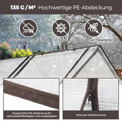 Sekey Foliengewächshaus mit Zwei Reißverschlusstüren 180 x 90 x 90 cm,Weiß Sekey
