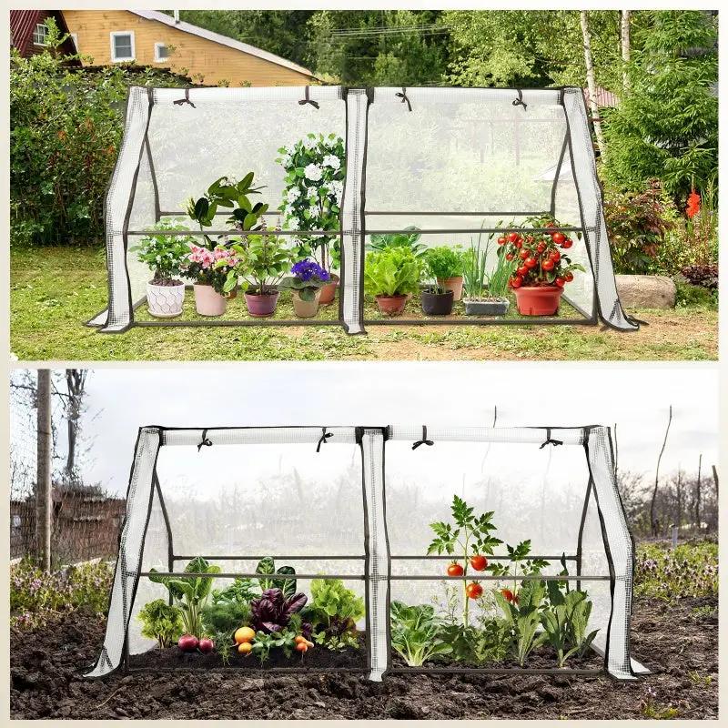 Sekey Foliengewächshaus mit Zwei Reißverschlusstüren 180 x 90 x 90 cm,Weiß Sekey