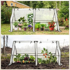 Sekey Foliengewächshaus mit Zwei Reißverschlusstüren 180 x 90 x 90 cm,Weiß Sekey