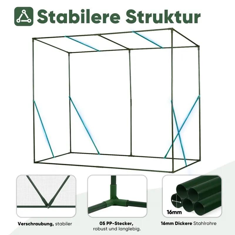 Sekey Foliengewächshaus mit Schrägdach, 200 cm x 77 cm x 146/169 cm Sekey