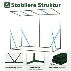 Sekey Foliengewächshaus mit Schrägdach, 200 cm x 77 cm x 146/169 cm Sekey