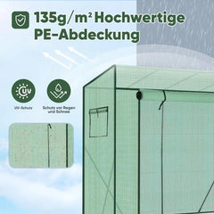 Sekey Foliengewächshaus mit Schrägdach, 200 cm x 77 cm x 146/169 cm Sekey