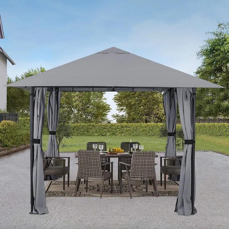 Sekey Garten Pavillon 3x3 m Wasserdicht Stabil Partyzelt, Gartenzelt mit 4 Seitenteile Reißverschluss, 180g/㎡ Polyester Sekey