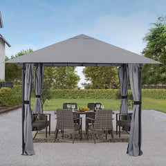 Sekey Garten Pavillon 3x3 m Wasserdicht Stabil Partyzelt, Gartenzelt mit 4 Seitenteile Reißverschluss, 180g/㎡ Polyester Sekey