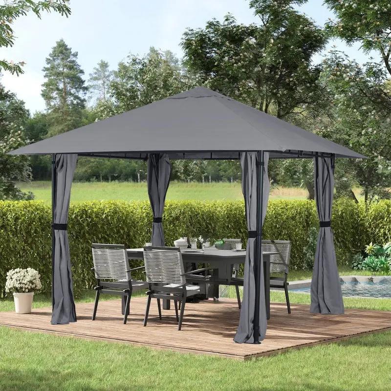 Sekey Garten Pavillon 3x3 m Wasserdicht Stabil Partyzelt, Gartenzelt mit 4 Seitenteile Reißverschluss, 180g/㎡ Polyester Sekey
