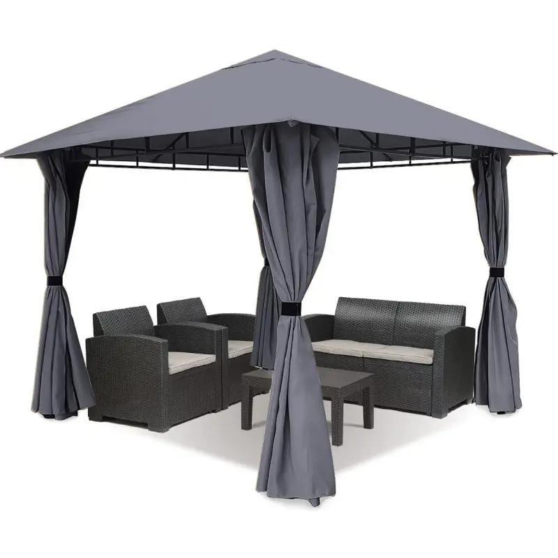 Sekey Garten Pavillon 3x3 m Wasserdicht Stabil Partyzelt, Gartenzelt mit 4 Seitenteile Reißverschluss, 180g/㎡ Polyester Sekey