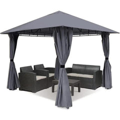 Sekey Garten Pavillon 3x3 m Wasserdicht Stabil Partyzelt, Gartenzelt mit 4 Seitenteile Reißverschluss, 180g/㎡ Polyester Sekey