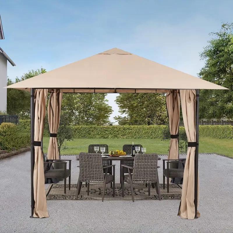 Sekey Garten Pavillon 3x3 m Wasserdicht Stabil Partyzelt, Gartenzelt mit 4 Seitenteile Reißverschluss, 180g/㎡ Polyester Sekey