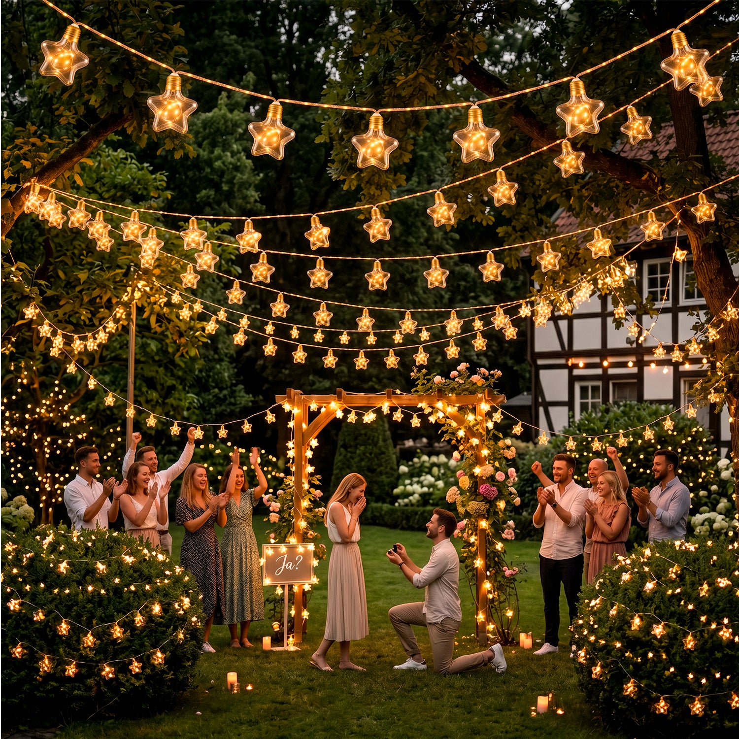 Vintage Solar Lichterkette als stimmungsvolle Gartenbeleuchtung für gemütliche Sommerabende
