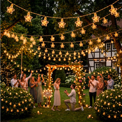 Vintage Solar Lichterkette als stimmungsvolle Gartenbeleuchtung für gemütliche Sommerabende