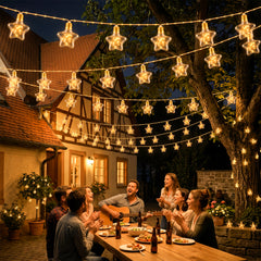 Vintage Solar Lichterkette als stimmungsvolle Gartenbeleuchtung für gemütliche Sommerabende