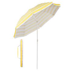 Sekey round parasol Ø160 cm – with carrying bag &amp; ground sleeve, for balcony &amp; beach