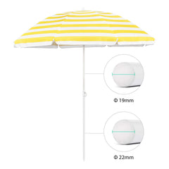Sekey round parasol Ø160 cm – with carrying bag &amp; ground sleeve, for balcony &amp; beach