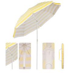 Sekey round parasol Ø160 cm – with carrying bag &amp; ground sleeve, for balcony &amp; beach