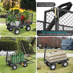 Sekey 200L / 500KG Gartenwagen mit abnehmbaren Seitenteilen und Gummiluftreifen Sekey