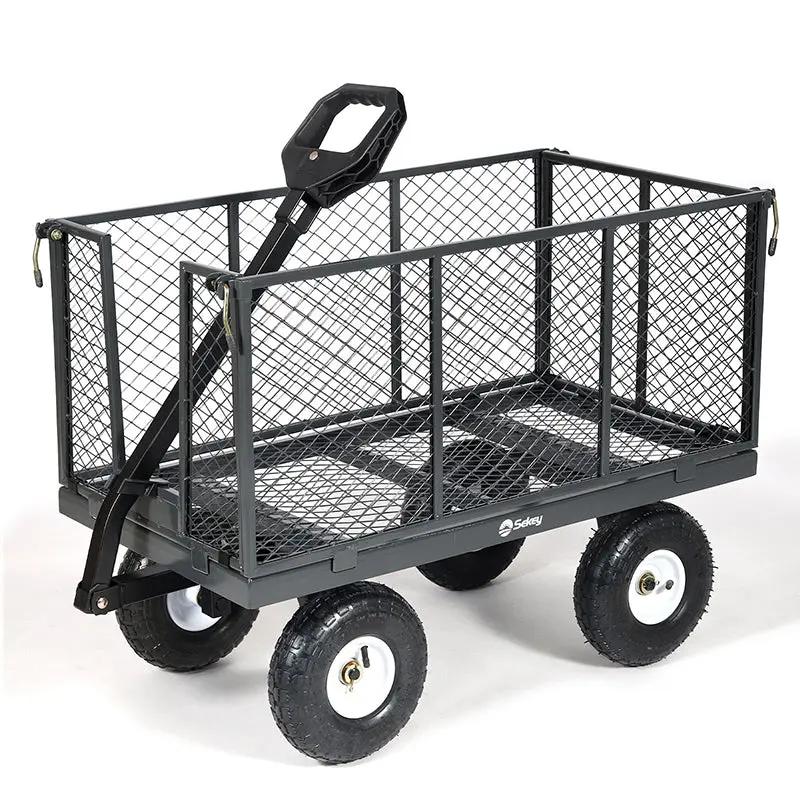Sekey 200L / 500KG Gartenwagen mit abnehmbaren Seitenteilen und Gummiluftreifen Sekey