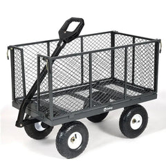 Sekey 200L / 500KG Gartenwagen mit abnehmbaren Seitenteilen und Gummiluftreifen Sekey