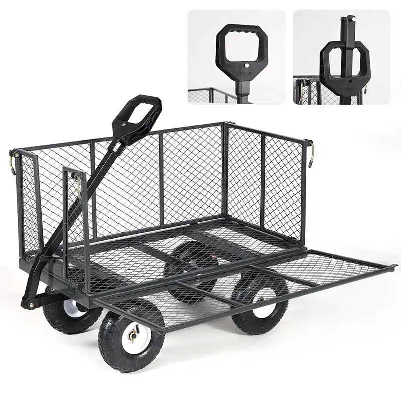 Sekey 200L / 500KG Gartenwagen mit abnehmbaren Seitenteilen und Gummiluftreifen Sekey