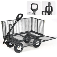 Sekey 200L / 500KG Gartenwagen mit abnehmbaren Seitenteilen und Gummiluftreifen Sekey