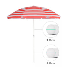 Sekey round parasol Ø160 cm – with carrying bag &amp; ground sleeve, for balcony &amp; beach