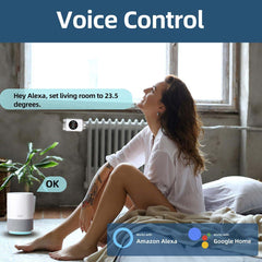 Salcar Smart Heizkörperthermostat TRV801W – WLAN Thermostat mit LCD-Display, Kompatibel mit Alexa & Google Home, App-Steuerung über Tuya, Kein Gateway Erforderlich Salcar