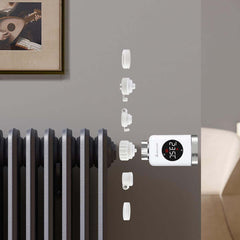 Salcar Smart Heizkörperthermostat TRV801W – WLAN Thermostat mit LCD-Display, Kompatibel mit Alexa & Google Home, App-Steuerung über Tuya, Kein Gateway Erforderlich Salcar