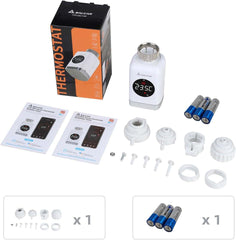Salcar Smart Heizkörperthermostat TRV801W – WLAN Thermostat mit LCD-Display, Kompatibel mit Alexa & Google Home, App-Steuerung über Tuya, Kein Gateway Erforderlich Salcar