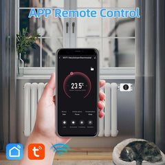 Salcar WLAN Heizkörperthermostat – Smartes Thermostat für Heizkörper, Kompatibel mit Alexa & Google Assistant, App-Steuerung über Tuya, Programmierbar, Kein Gateway Erforderlich Salcar