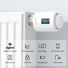 Salcar Smartes Heizkörperthermostat Set – ZigBee Thermostat mit Gateway, OLED-Display, kompatibel mit Alexa & Google Assistant, programmierbar