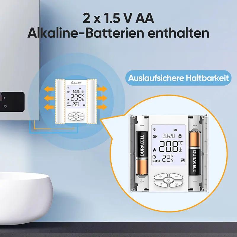 Salcar WiFi Raumthermostat mit Luftfeuchtigkei, Smart Thermostat Salcar