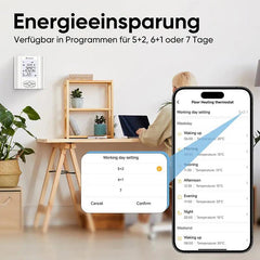 Salcar WiFi Raumthermostat mit Luftfeuchtigkei, Smart Thermostat Salcar