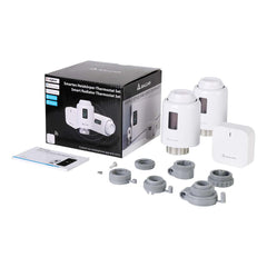 Salcar Smartes Heizkörperthermostat Set – ZigBee Thermostat mit Gateway, OLED-Display, kompatibel mit Alexa & Google Assistant, programmierbar