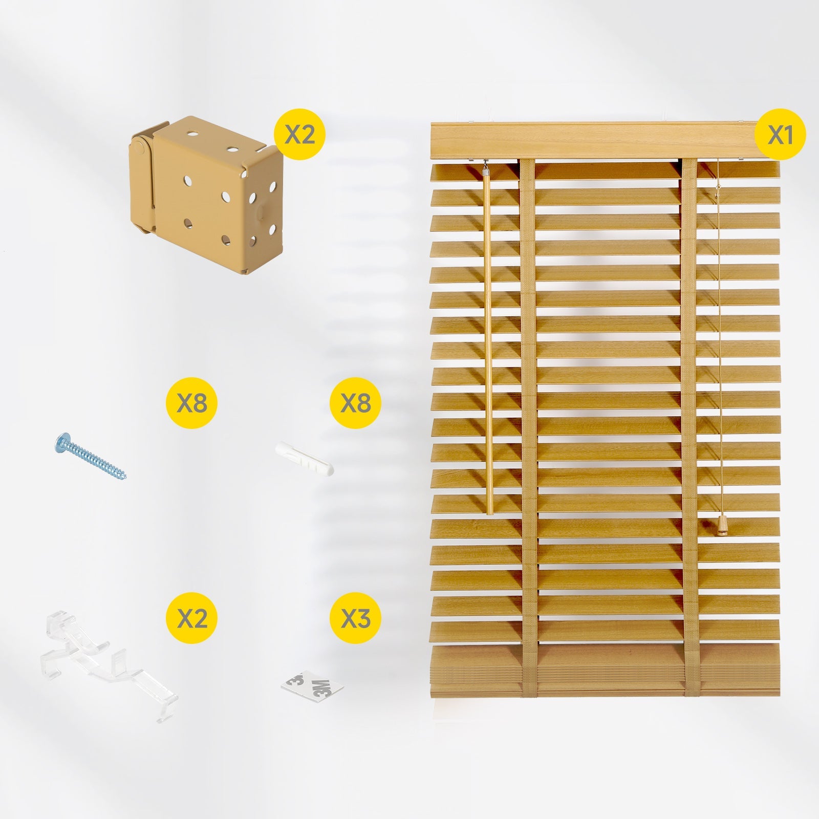 Sekey Jalousie aus Echtholz- Naturholzfarbe - 50 mm Lamellen mit natürlicher Holzoptik SEKEYMALL