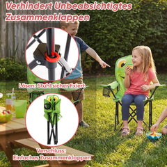 Sunula Kinder Klappstuhl Outdoor – Campingstuhl mit Frosch-Motiv & Getränkehalter, leicht & stabil, faltbar für Garten, Picknick & Camping