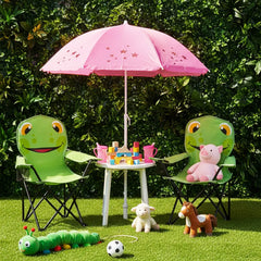 Sunula Kinder Klappstuhl Outdoor – Campingstuhl mit Frosch-Motiv & Getränkehalter, leicht & stabil, faltbar für Garten, Picknick & Camping