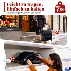 Sekey BW732 Reise-Kinderwagen Ultraleicht & Einhand-klappbar | 3-fach verstellbare Rückenlehne, 4-Rad-Federung, Regenschutz, 5-Punkt-Gurt, Handgepäckgeeignet