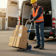 Sekey Klappbare Sackkarre 150 kg Verstärkter Alurahmen, XXL Anti-Rutsch-Ladefläche, TPR-Räder, höhenverstellbarer Griff & 1-Sekunden-Faltung inkl. 2 Expanderseilen