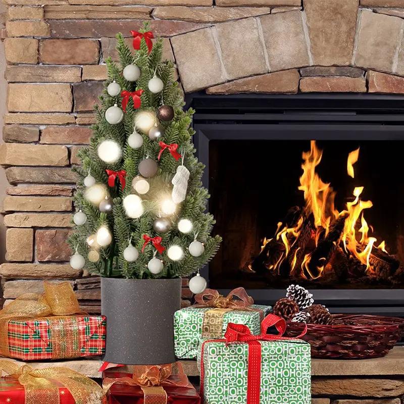Salcar 50cm Künstlicher Weihnachtsbaum Kleinmit Basistopf, Nordmanntanne, aus 100% PE Spritzguss Salcar