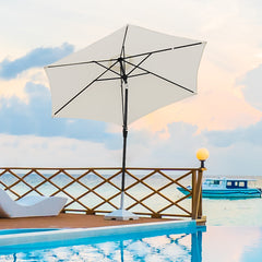 Sekey 270 cm Alu Sonnenschirm mit Kurbel, Sonnenschutz UV50+