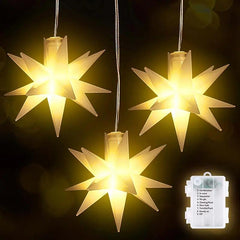 Salcar 3/6er-Set 3D Stern Lichterkette, 3/6 LEDs, warmweiß Salcar