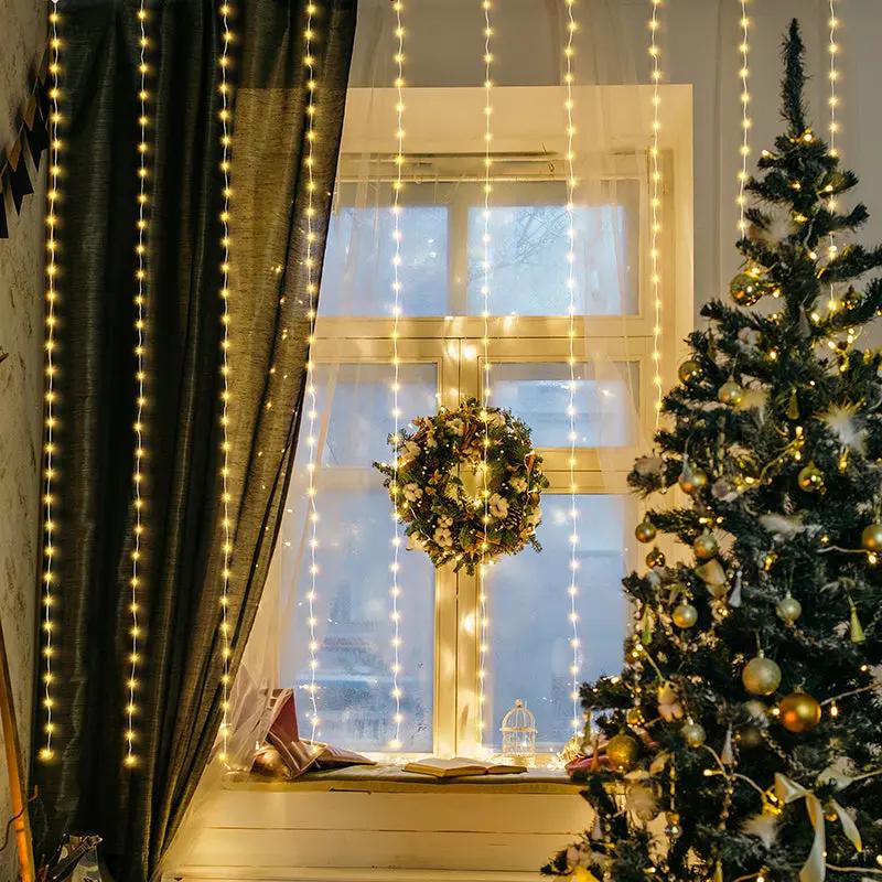 Salcar 2 x 2 m LED Lichtervorhang mit Fernbedienung, 200 LEDs, USB-betrieben Salcar