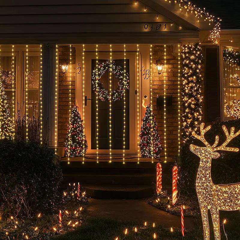 Salcar 2 x 2 m LED Lichtervorhang mit Fernbedienung, 200 LEDs, USB-betrieben Salcar