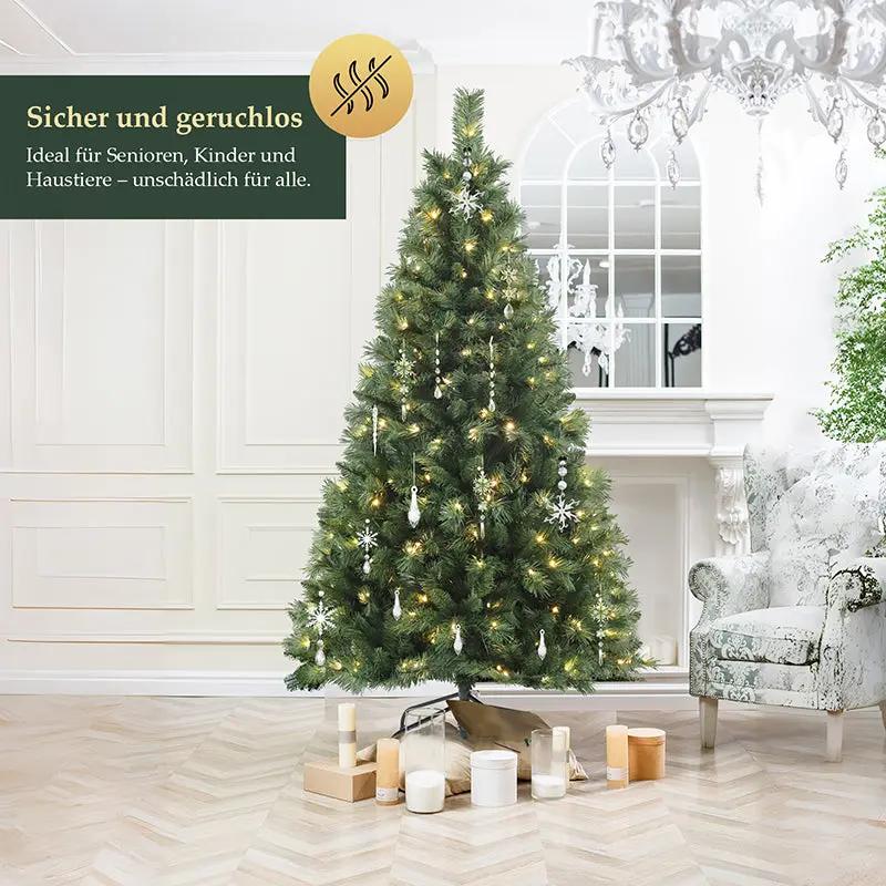Salcar 120/150/180/210/240cm Künstlicher Weihnachtsbaum mit LED, mit 226/382/580/868/1168 Spitzen und 250/380/450 LEDs Salcar