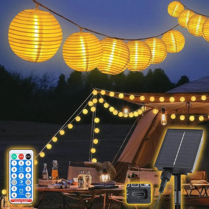 Salcar 5 m/15 m/20 m Solar Lampions Lichterkette, 20/50/80 LEDs Salcar