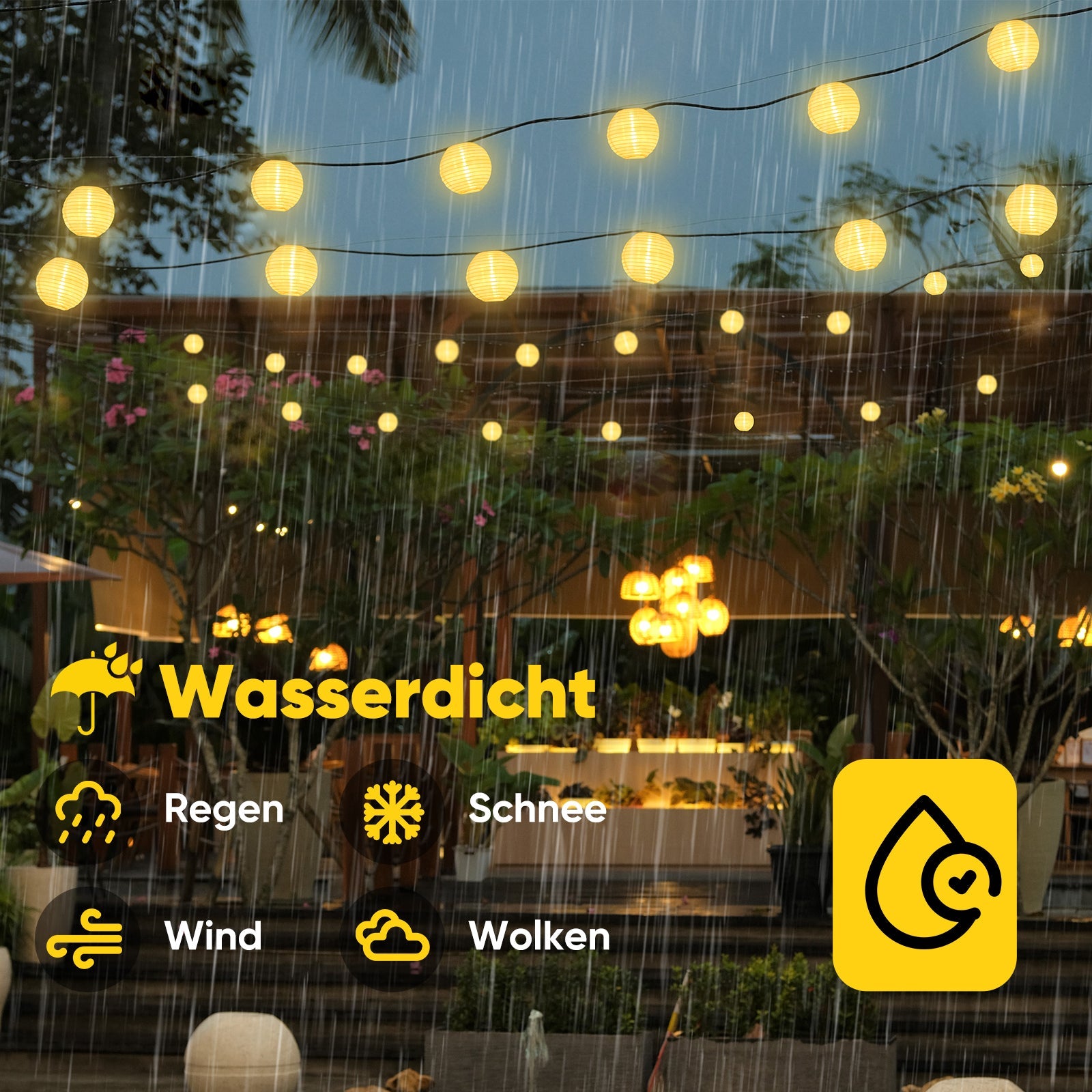 Salcar LED Laternen Lichterkette Outdoor mit Batterie – Timer & 8 Modi, Wetterfest für Hochzeit, Garten, Balkon, Terrasse Salcar