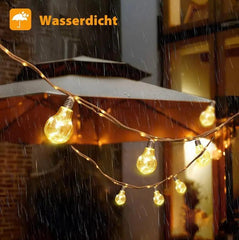 Salcar 5m/10m solar LED  Hanfseil Lichterkette mit 10/20 Glühbirnen ,149/299 LEDs Sekey