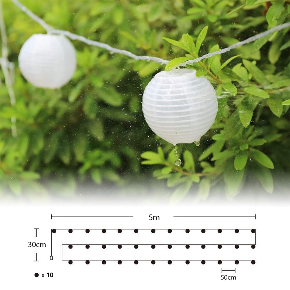 Salcar LED Laternen Lichterkette Outdoor mit Batterie – Timer & 8 Modi, Wetterfest für Hochzeit, Garten, Balkon, Terrasse Salcar